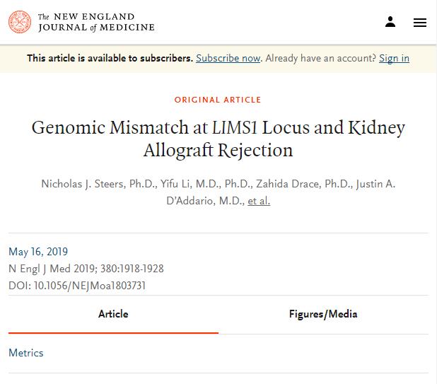 Genomic Mismatch at LIMS1 Locus and Kidney Allograft Rejection.jpg