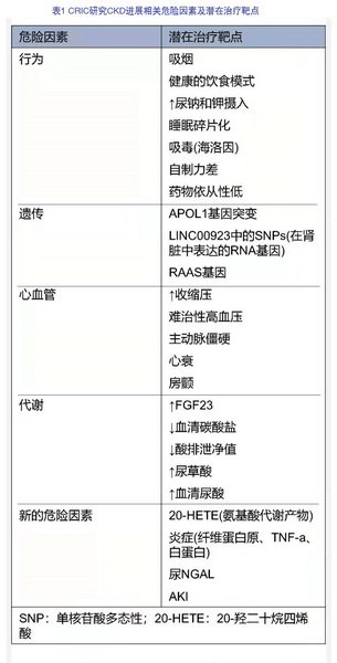 表1 CRIC研究CKD进展相关危险因素及潜在治疗靶点.jpg