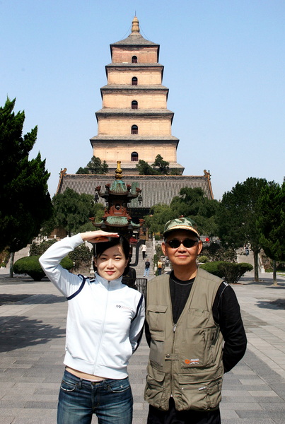 与杨夫人合影