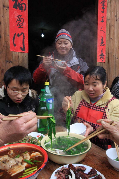 到重庆中山古镇吃年饭