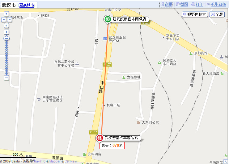 目标武汉： 天河机场<===>纽宾凯新宜休闲酒店 路图参考
