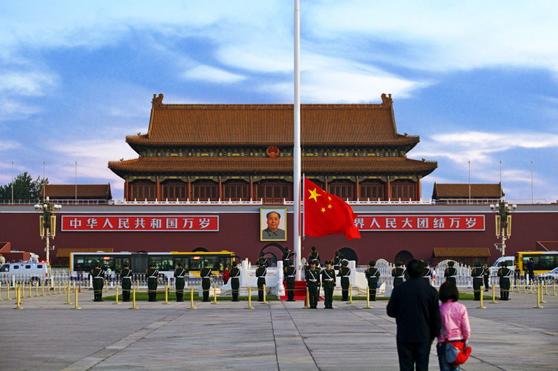 国庆前夕拍天安门升旗