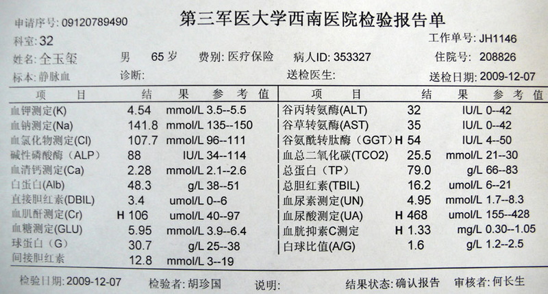 换药一月后的复查结果，请高手支招