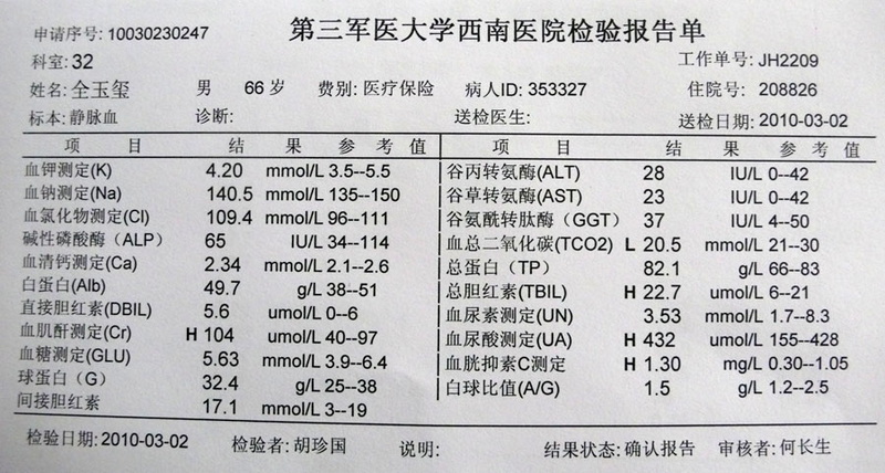 换药一月后的复查结果，请高手支招
